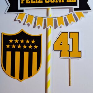 Topper de torta personalizado de Peñarol con escudo