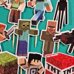 Toppers de cupcakes de Minecraft