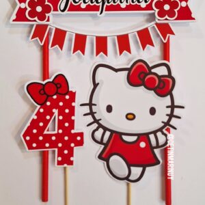 Topper de torta de Hello Kitty personalizado