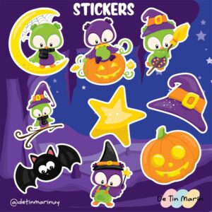 Stickers de Halloween – Lechuzas