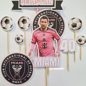 Topper de torta de Messi - Inter Miami CF - personalizado