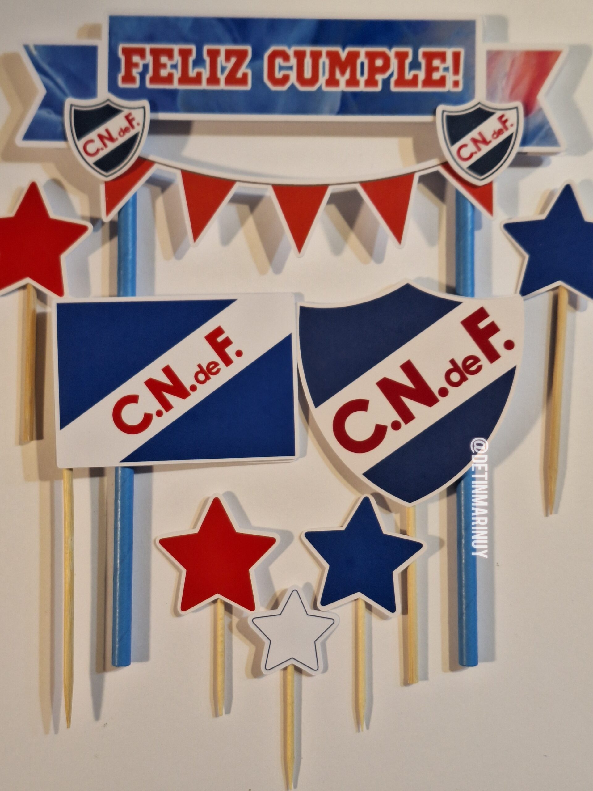 Topper de torta de Nacional Feliz Cumple