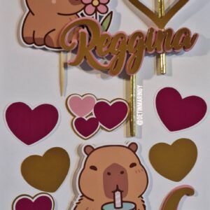 Topper de torta de Capibaras personalizado