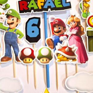 Adorno de torta de Super Mario personalizado