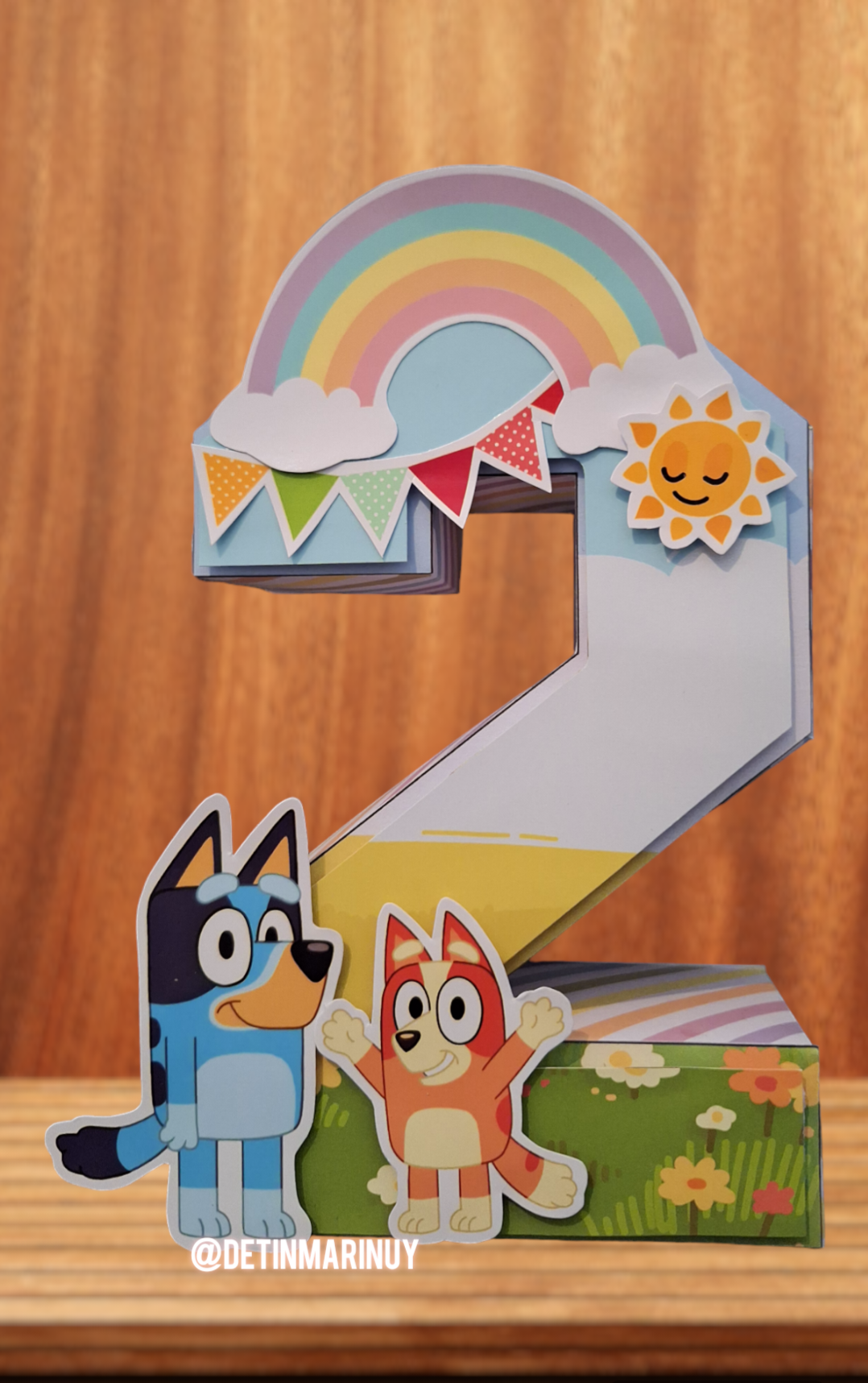 Bluey numero 3d personalizado