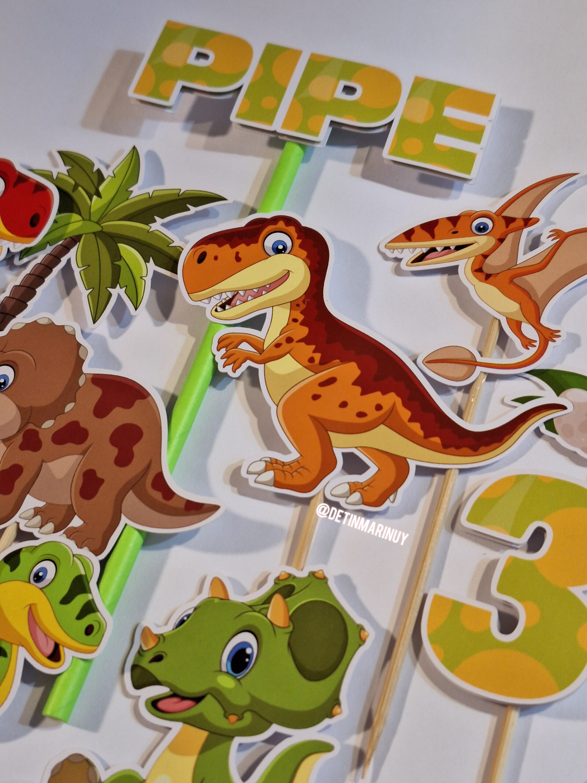 Dinosaurios topper de torta personalizado