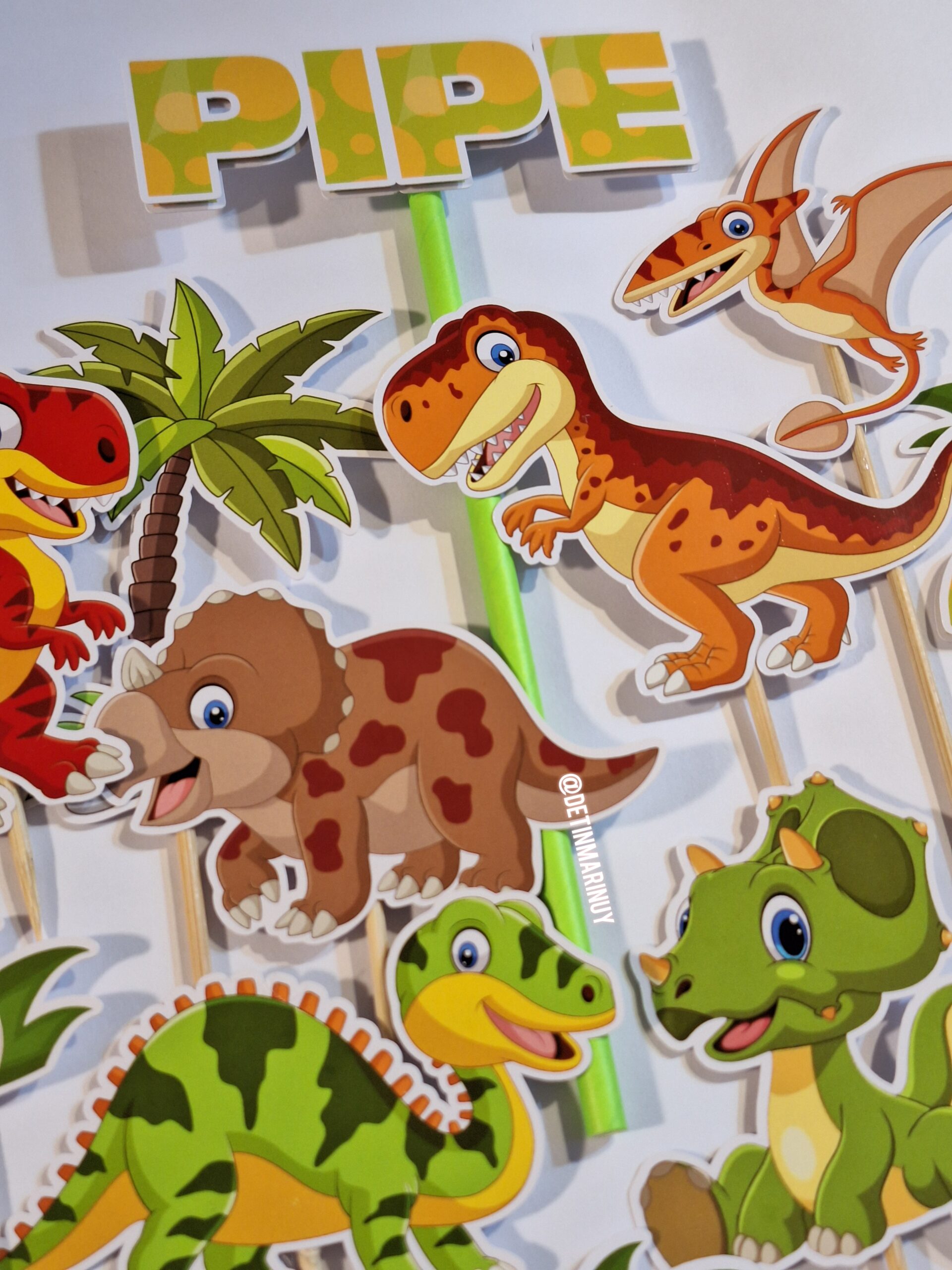 Dinosaurios topper de torta personalizado