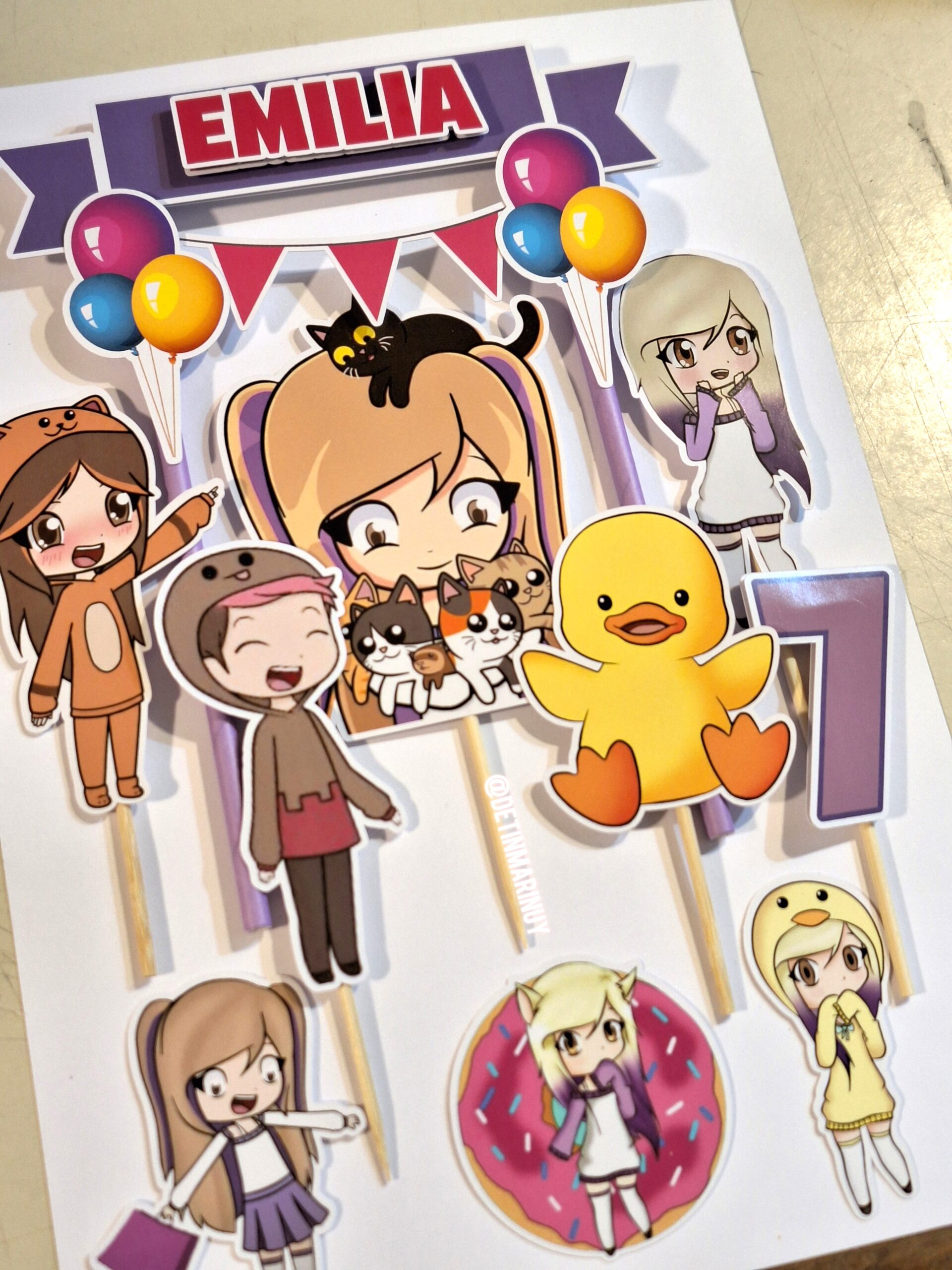 Topper de Lyna Vallejos Mandarina Dani Señor Pato personalizado