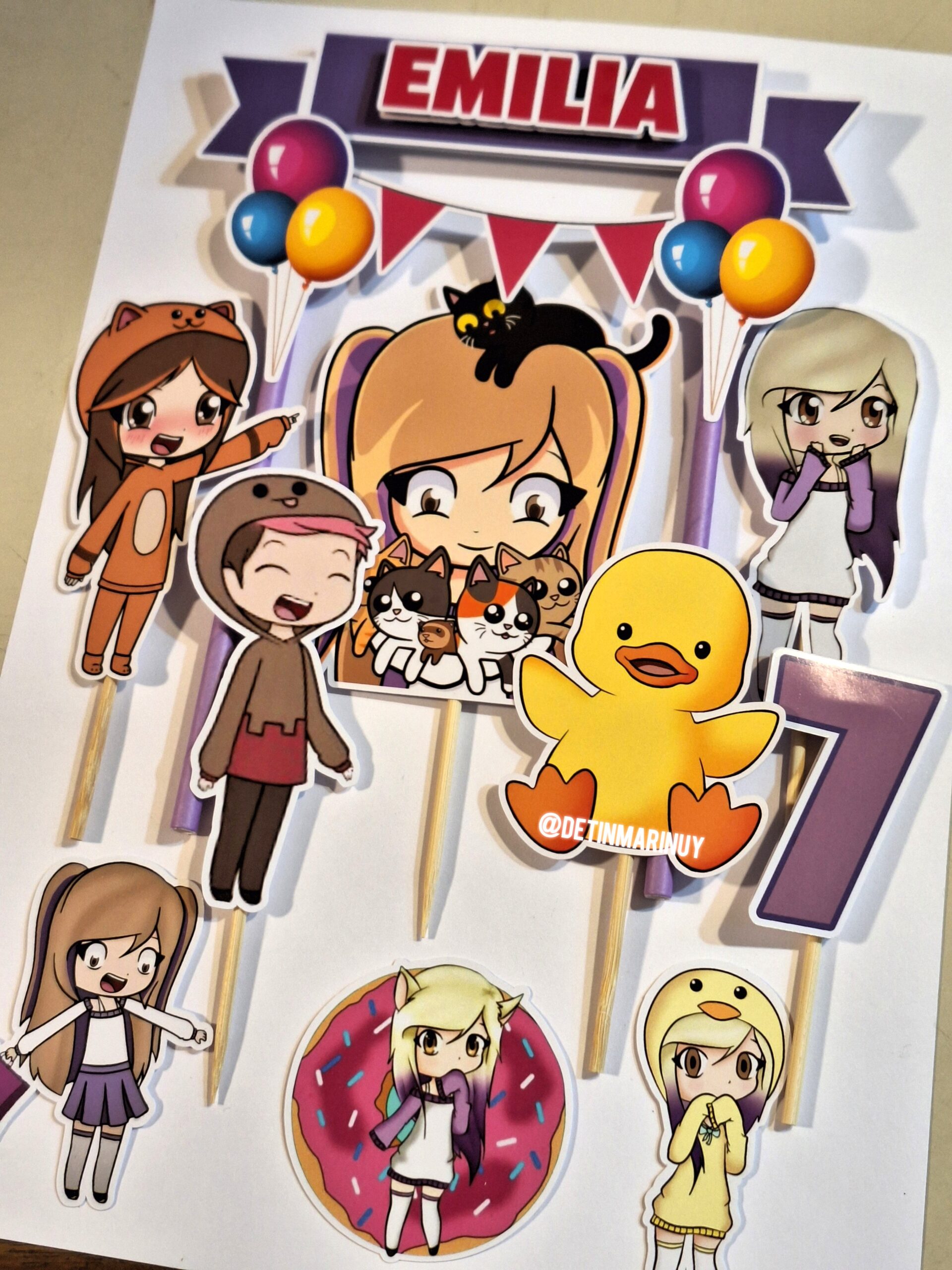 Topper de Lyna Vallejos Mandarina Dani Señor Pato personalizado