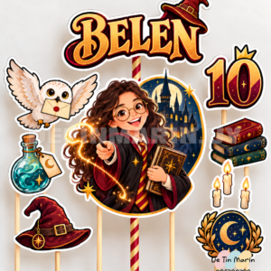 Topper de torta Escuela de Magia y Hechiceria Harry Potter Gryffindor