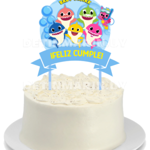 Topper de torta basico Baby Shark con torta De Tin Marin