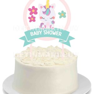 Topper de torta basico unicornia rosa De Tin Marin