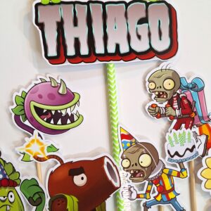 Topper de torta de Plants vs Zombies personalizado