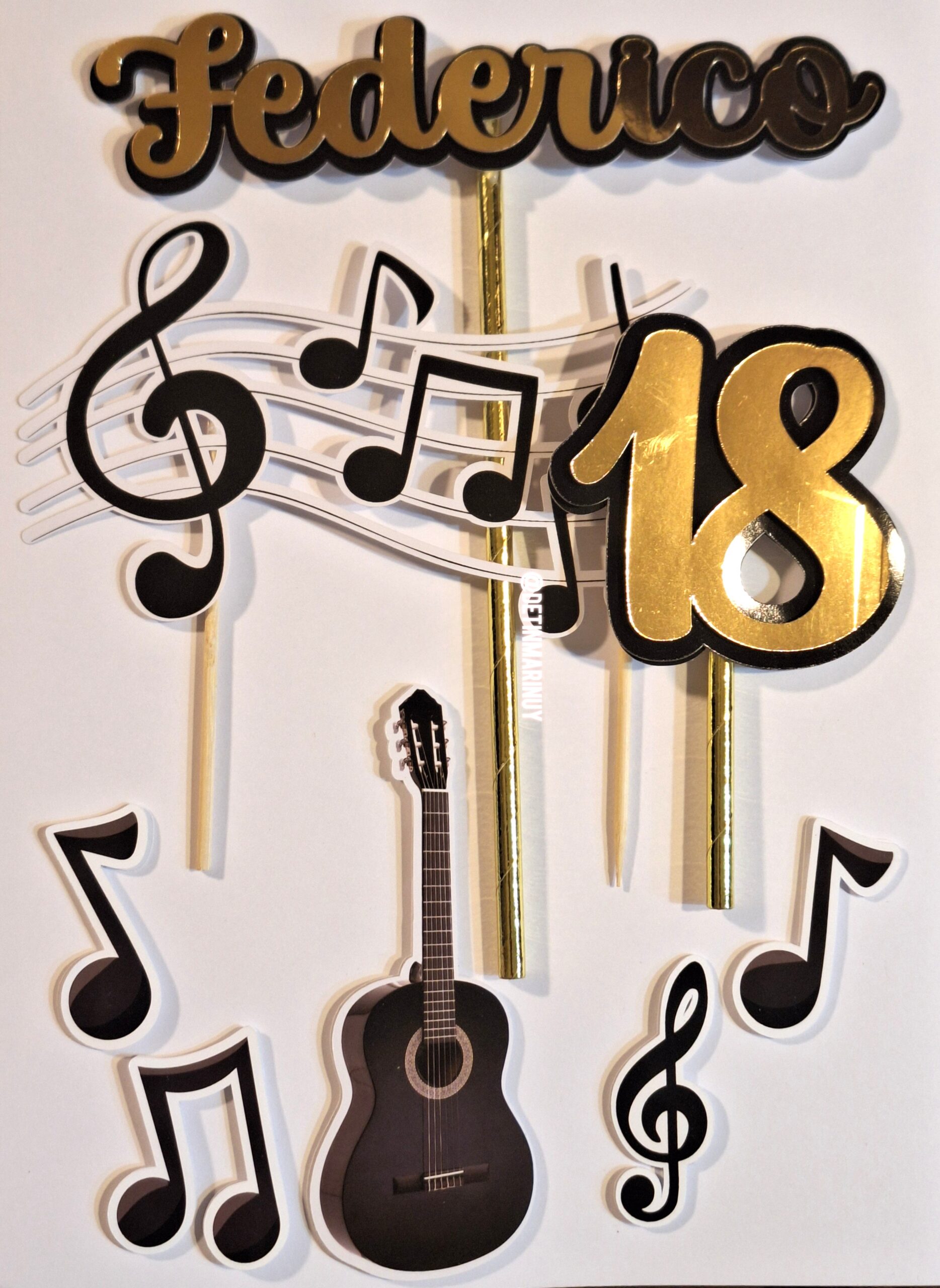 Topper de Torta de Musical Personalizado