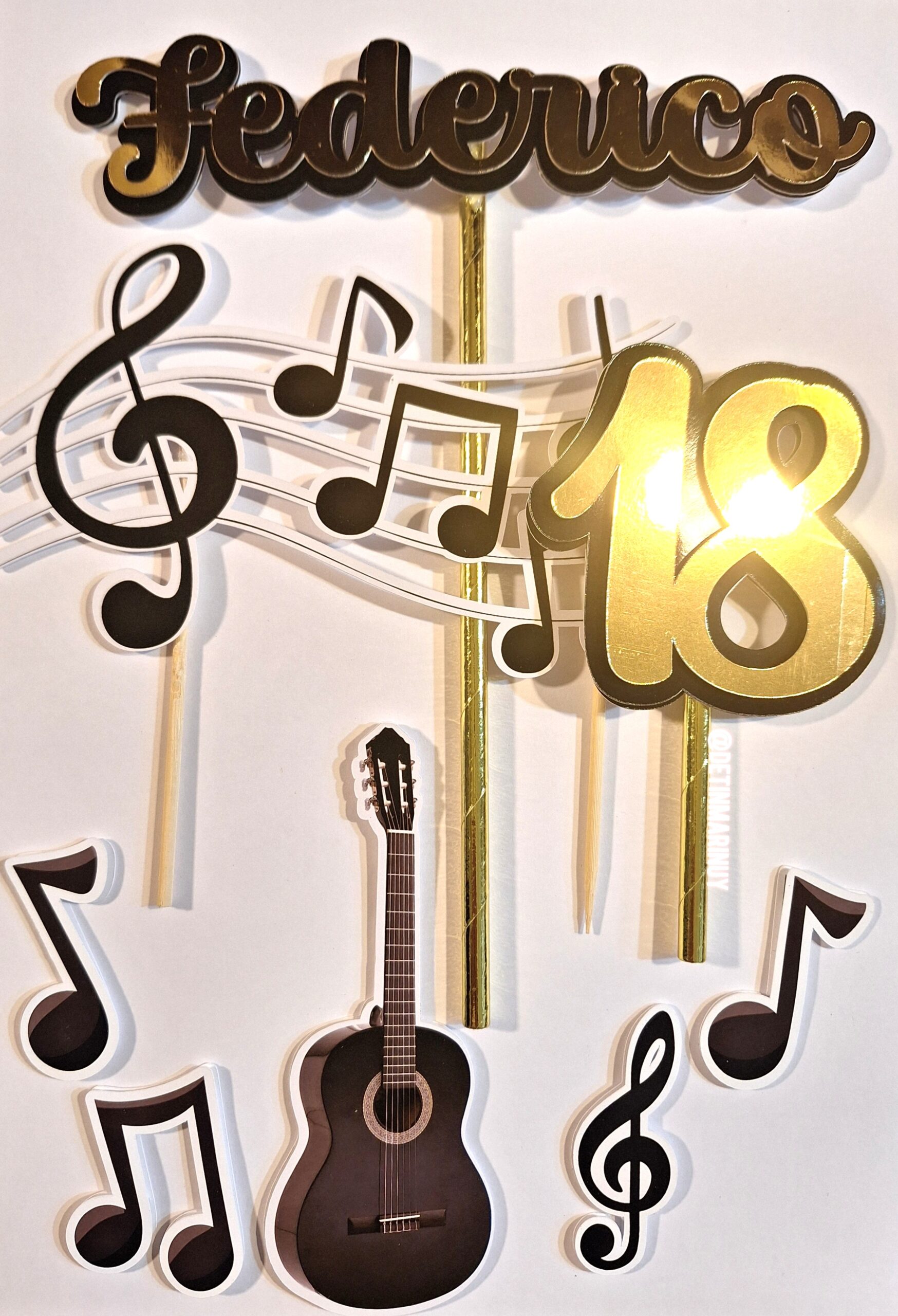 Topper de Torta de Musical Personalizado - Imagen 2