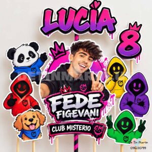 Toppers de cumpleaños Club Misterio Fede Vigevani Vecibanda