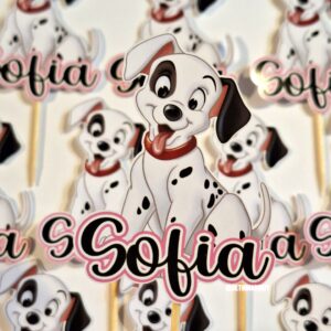 Toppers de muffins de 101 Dalmatas personalizados