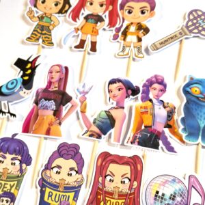 Toppers para cupcakes de Huntrix Las Guerreras Kpop (