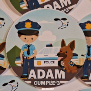 policias stickers personalizados cumpleaños